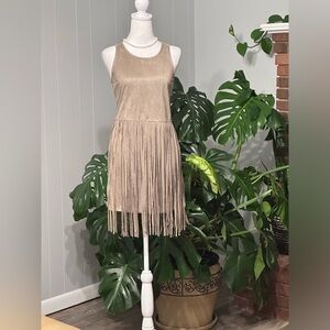 💃🏻Never worn Fringe soft dress (suede looking) Size Small excellent condition.